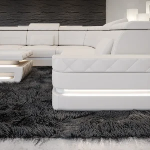 Büffelleder Wohnlandschaft Bellavita U-Form XL