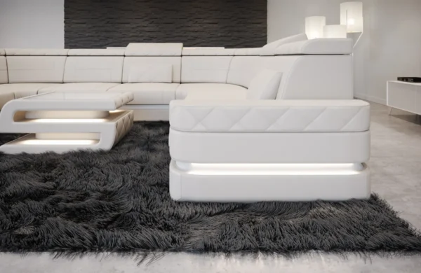 Büffelleder Wohnlandschaft Bellavita U-Form XL – Bild 5