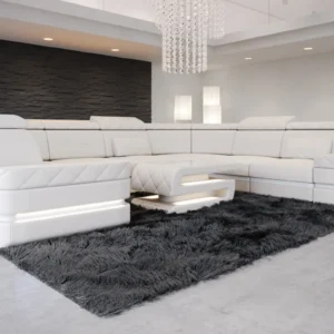 Büffelleder Wohnlandschaft Bellavita U-Form XL