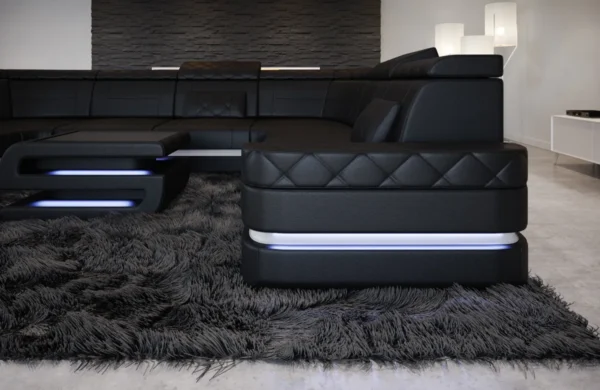 Büffelleder Wohnlandschaft Bellavita U-Form XL – Bild 2