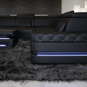 Büffelleder Wohnlandschaft Bellavita U-Form XL