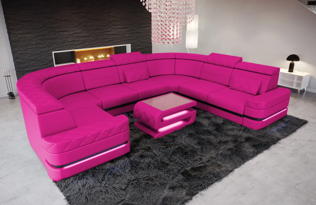 Kunstleder Wohnlandschaft Bellavita U-Form XL