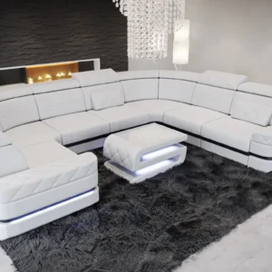 Büffelleder Wohnlandschaft Bellavita U-Form XL