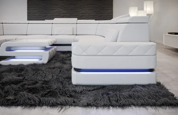 Büffelleder Wohnlandschaft Bellavita U-Form XL – Bild 11