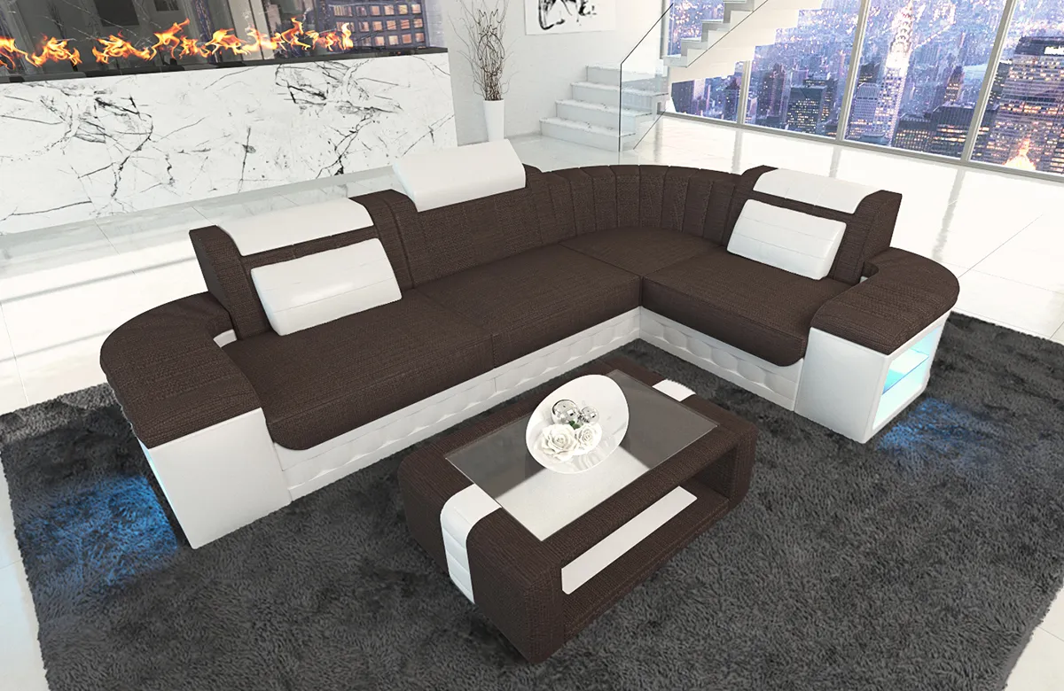 Webstoff Ecksofa Belvedere L-Form S Mini