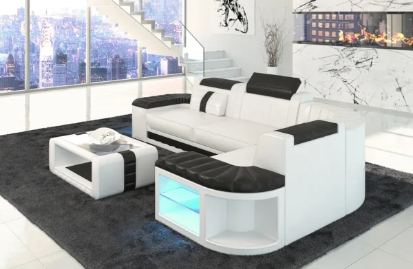Kunstleder Ecksofa Belvedere L-Form S Mini – Bild 15