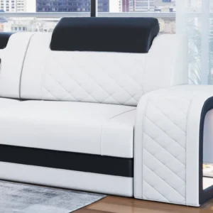 Echtleder Ecksofa Bravelia mit Ottomane L-Form S Mini