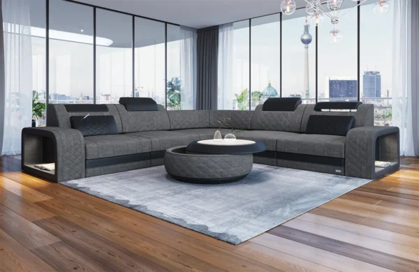 Webstoff Ecksofa Bravelia L-Form (Symmetrisch) M Mini – Bild 9