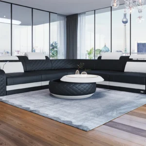 Echtleder Ecksofa Bravelia L-Form (Symmetrisch) M Mini