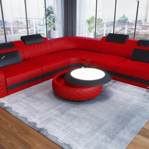 Echtleder Ecksofa Bravelia L-Form (Symmetrisch) M Mini