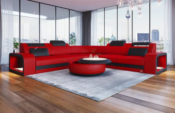 Echtleder Ecksofa Bravelia L-Form (Symmetrisch) M Mini – Bild 3