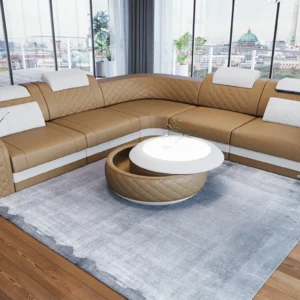Echtleder Ecksofa Bravelia L-Form (Symmetrisch) M Mini