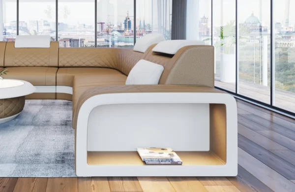 Echtleder Ecksofa Bravelia L-Form (Symmetrisch) M Mini – Bild 5