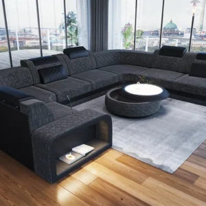 Webstoff Wohnlandschaft Bravelia U-Form XL