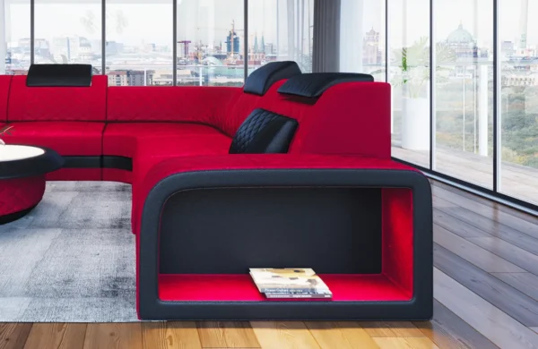 Samtstoff Wohnlandschaft Bravelia U-Form XL Mini – Bild 5