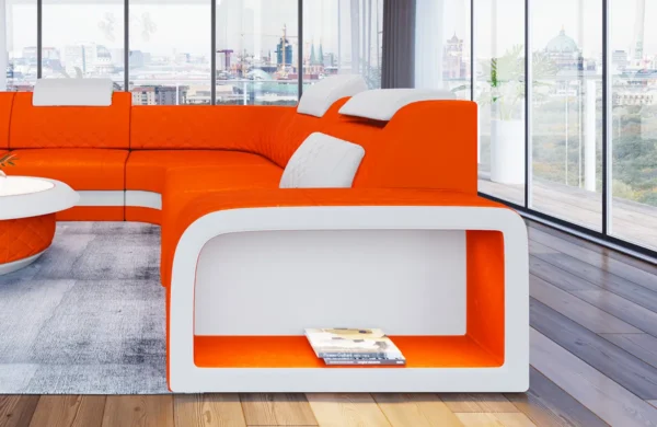Samtstoff Wohnlandschaft Bravelia U-Form XL Mini – Bild 8