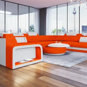 Samtstoff Wohnlandschaft Bravelia U-Form XL Mini