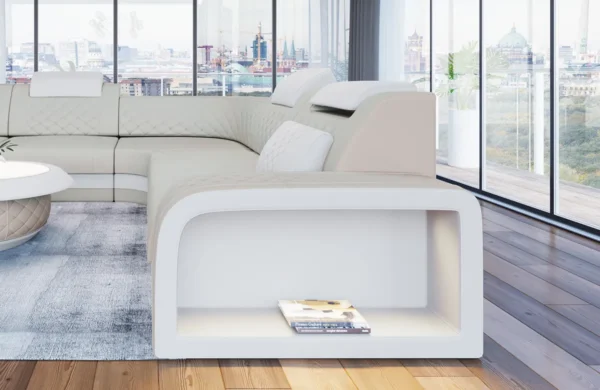 Echtleder Wohnlandschaft Bravelia U-Form XL Mini – Bild 8