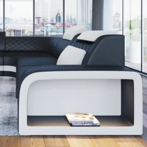 Echtleder Wohnlandschaft Bravelia U-Form XL Mini