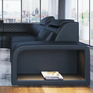 Echtleder Wohnlandschaft Bravelia U-Form XL Mini