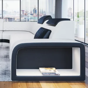 Echtleder Wohnlandschaft Bravelia U-Form XL Mini