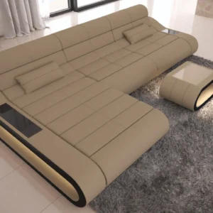 Mikrofaser Ecksofa Cosmo mit Ottomane L-Form S