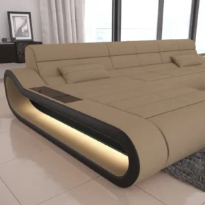 Mikrofaser Ecksofa Cosmo mit Ottomane L-Form S