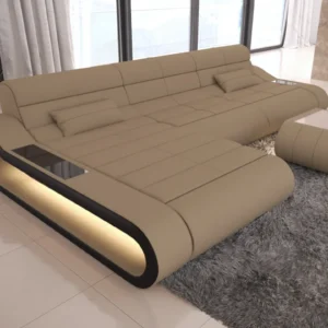 Mikrofaser Ecksofa Cosmo mit Ottomane L-Form S