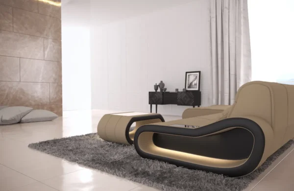 Mikrofaser Ecksofa Cosmo mit Ottomane L-Form S – Bild 4