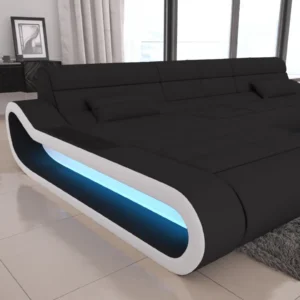 Mikrofaser Ecksofa Cosmo mit Ottomane L-Form S