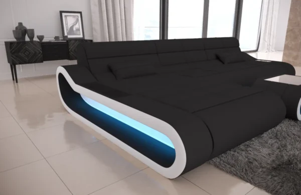 Mikrofaser Ecksofa Cosmo mit Ottomane L-Form S – Bild 6