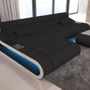 Mikrofaser Ecksofa Cosmo mit Ottomane L-Form S