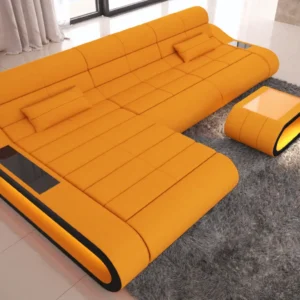Mikrofaser Ecksofa Cosmo mit Ottomane L-Form S
