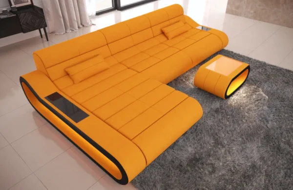 Mikrofaser Ecksofa Cosmo mit Ottomane L-Form S – Bild 9