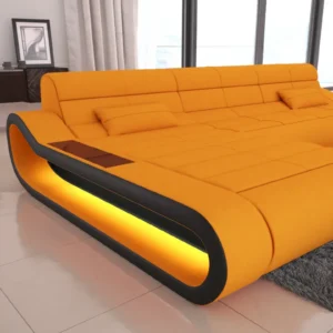 Mikrofaser Ecksofa Cosmo mit Ottomane L-Form S
