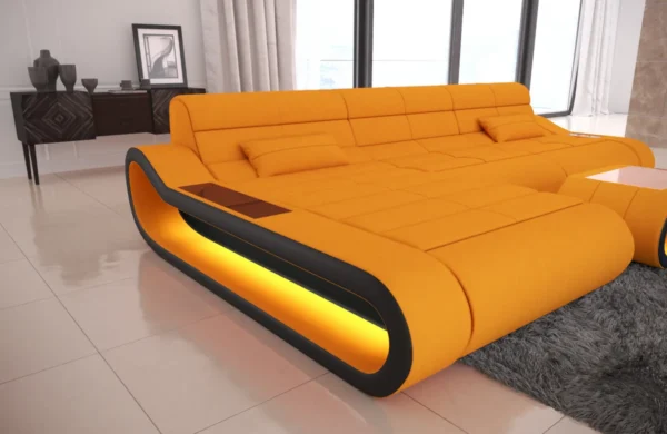Mikrofaser Ecksofa Cosmo mit Ottomane L-Form S – Bild 10