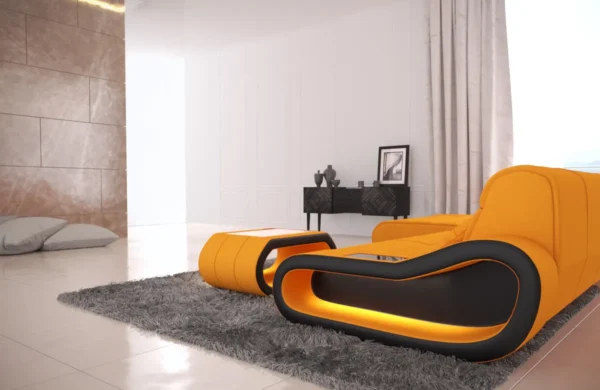 Mikrofaser Ecksofa Cosmo mit Ottomane L-Form S – Bild 12