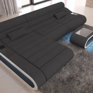 Mikrofaser Ecksofa Cosmo mit Ottomane L-Form S