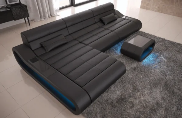 Kunstleder Ecksofa Cosmo mit Ottomane L-Form S – Bild 9