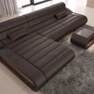 Kunstleder Ecksofa Cosmo mit Ottomane L-Form S