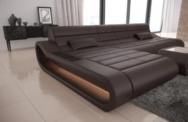 Kunstleder Ecksofa Cosmo mit Ottomane L-Form S – Bild 14