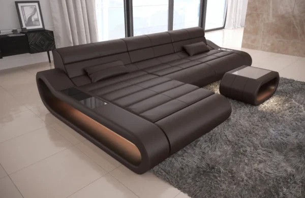 Kunstleder Ecksofa Cosmo mit Ottomane L-Form S – Bild 15