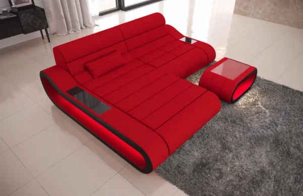 Mikrofaser Ecksofa Cosmo mit Ottomane L-Form XS – Bild 17