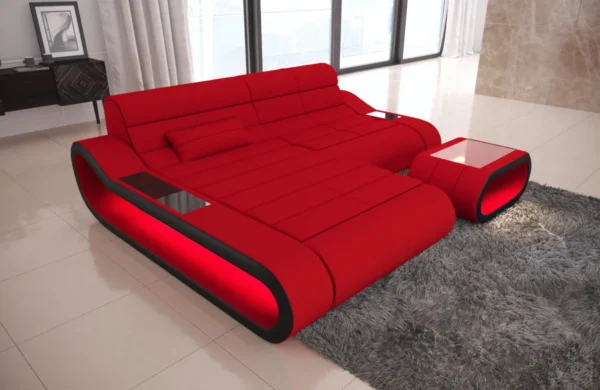 Mikrofaser Ecksofa Cosmo mit Ottomane L-Form XS – Bild 19