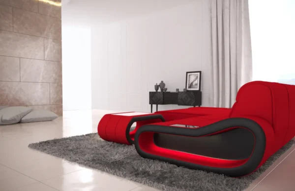 Mikrofaser Ecksofa Cosmo mit Ottomane L-Form XS – Bild 20
