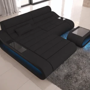 Mikrofaser Ecksofa Cosmo mit Ottomane L-Form XS