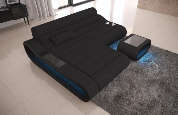 Mikrofaser Ecksofa Cosmo mit Ottomane L-Form XS – Bild 5