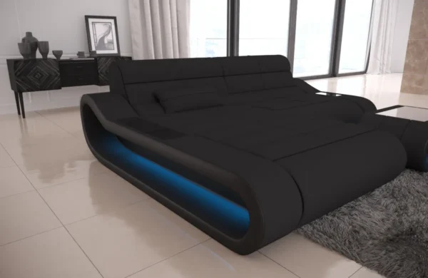 Mikrofaser Ecksofa Cosmo mit Ottomane L-Form XS – Bild 6