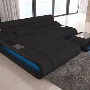 Mikrofaser Ecksofa Cosmo mit Ottomane L-Form XS