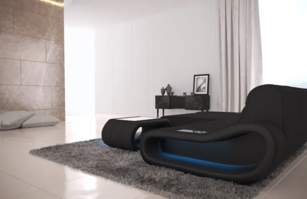 Mikrofaser Ecksofa Cosmo mit Ottomane L-Form XS – Bild 8
